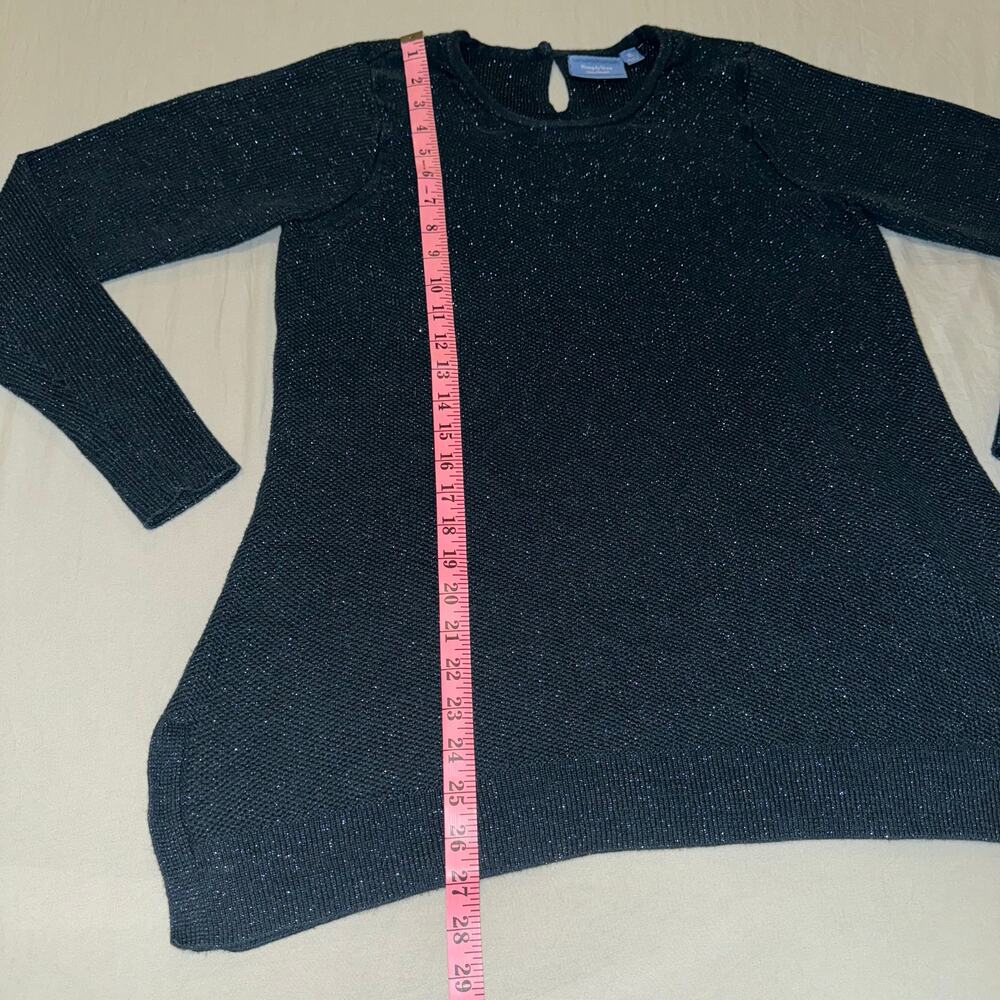 Simply Vera Wang‎ Glitter Crewneck Sweater Women's Size XL Teal Blue Gently Used - Picture 6 of 7
